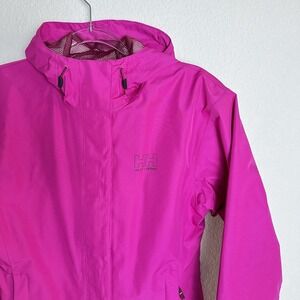 Women's Helly Hansen Seven J Rain Jacket Hooded Hot Pink Sz XS Lightweight